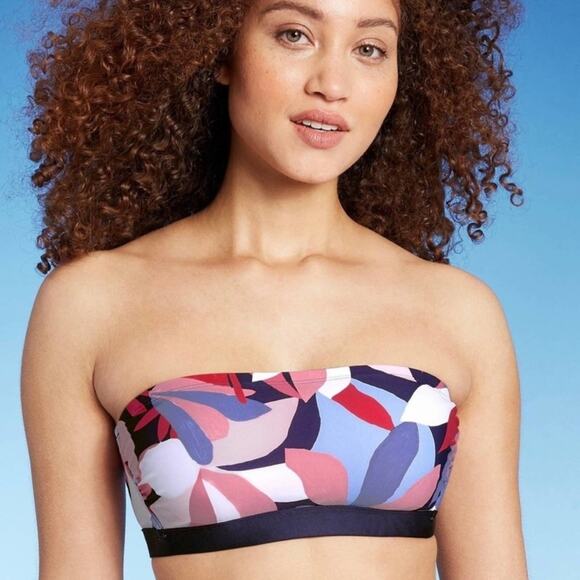 Kona Sol BANDEAU HALTER BIKINI Top Only MULTI colored size S New NWOT - Picture 1 of 5